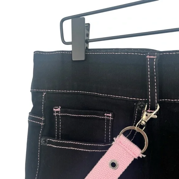 Hot Topic Black & Pink Suspender Shorts - Picture 6 of 8